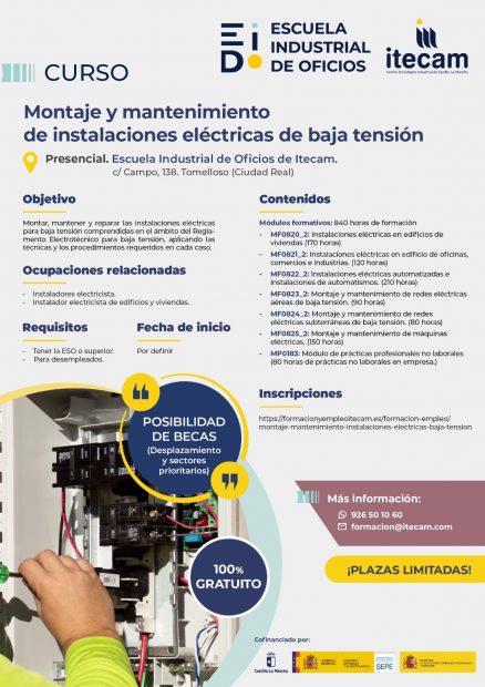 Curso «Montaje y mantenimiento de instalaciones eléctricas de baja tensión»