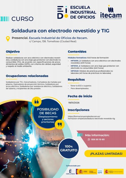 Curso «Soldadura con electrodo revestido y TIG». Tomelloso (Ciudad Real).