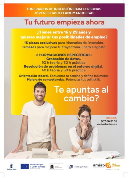 Itinerarios laborales para jóvenes de entre 16 y 29 años. Alcázar de San Juan (Ciudad Real).