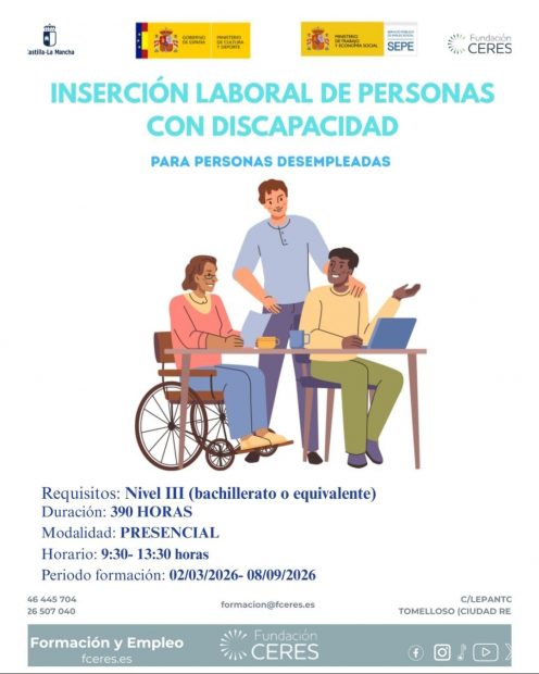 Certificado de profesionalidad «Inserción laboral de personas con discapacidad»