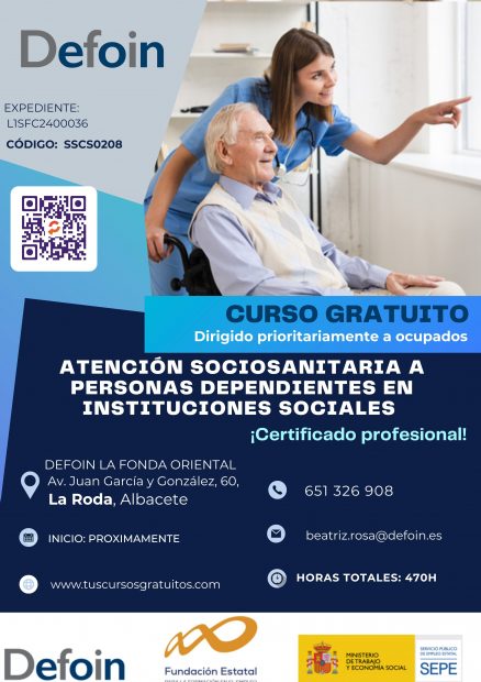 CP «Atención sociosanitaria a personas dependientes en instituciones sociales». La Roda (Albacete).