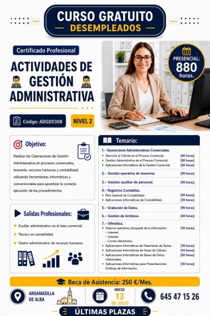 Curso «Actividades de gestión administrativa»
