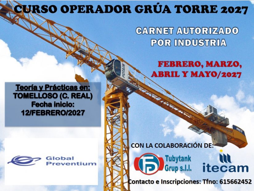 Curso «Operador grúa torre». Tomelloso (Ciudad Real).