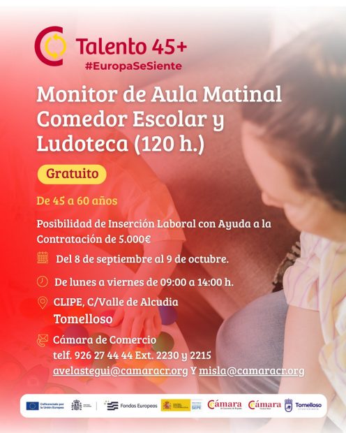Curso «Monitor de aula matinal, comedor escolar y ludoteca»
