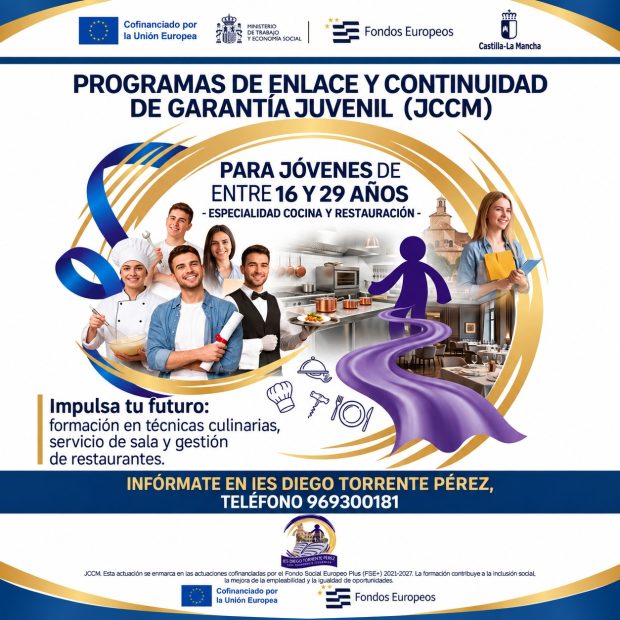 INICIO INMEDIATO: Programa Garantía Juvenil especialidad «Cocina y restauración». San Clemente (Cuenca).