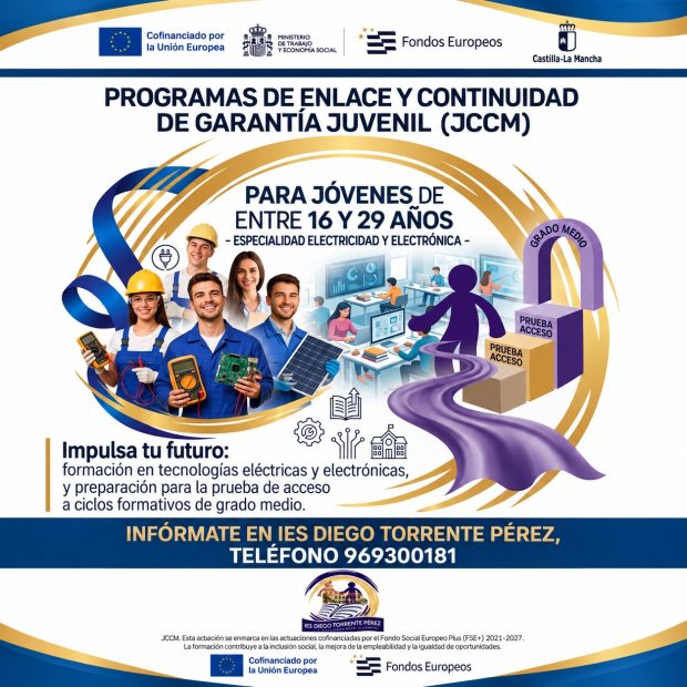 INICIO INMEDIATO: Programa Garantía Juvenil. Especialidad «Electricidad y electrónica». San Clemente (Cuenca).